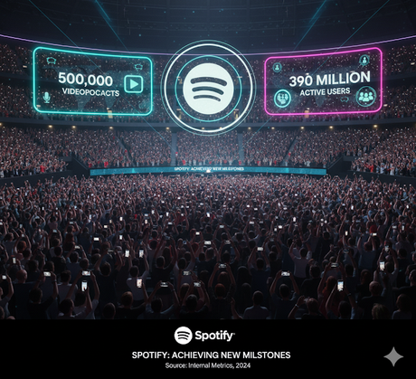 Spotify impulsa su dominio en videopodcasts: ya supera el medio millón de programas y 390 millones de espectadores