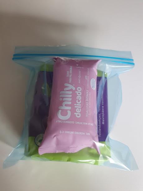 Bolsa zip con toallitas íntimas y para el WC
