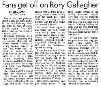 01/11/1974 Los fans se entusiasman con Rory Gallagher.