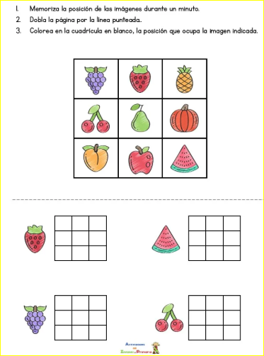 Juegos de memoria: juegos de ordenar, nivel 1