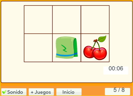 Juegos de memoria: juegos de ordenar, nivel 1
