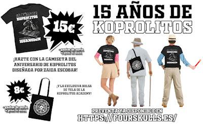 15 años de Koprolitos: Las camisetas y las bolsas
