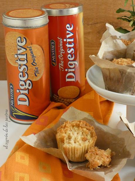 Muffins Galletas Digetive con Streusel