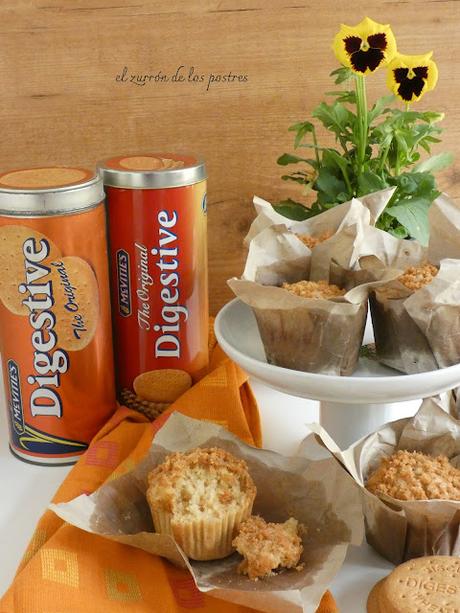 Muffins Galletas Digetive con Streusel