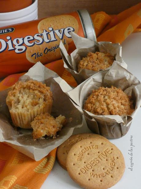 Muffins Galletas Digetive con Streusel