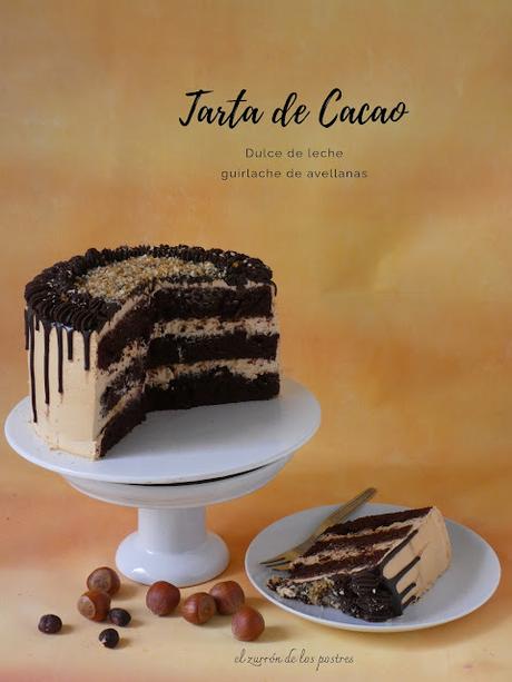 Tarta Chocolate Dulce de leche guirlache de avellanas