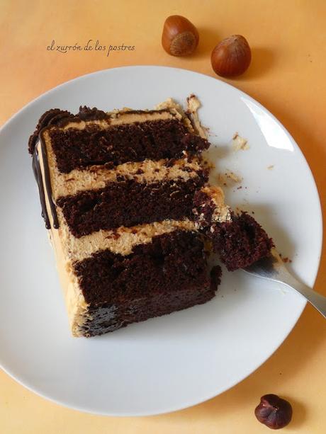 Tarta Chocolate Dulce de leche guirlache de avellanas