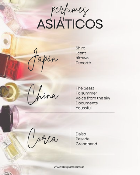 perfumes asiáticos japonés chinos coreanos precio para hombre mujer características argentina precio donde se compran