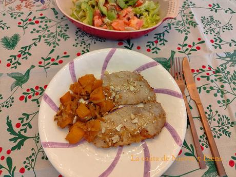 Lomo de Cerdo con Calabaza Especiada y Almendras
