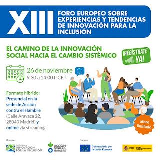 13.ª edición del Foro Europeo sobre Experiencias y Tendencias de Innovación por la Inclusión