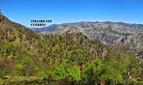 De Tajadura a la Redondina (LA AGRESTE PEÑAMELLERA PARTE I) Extremo occidental del Prao Bos y collado les Cuerres