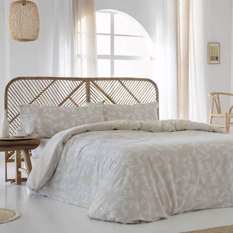 Funda nórdica Batán beige de algodón orgánico 200 hilos - Elegancia natural para el dormitorio