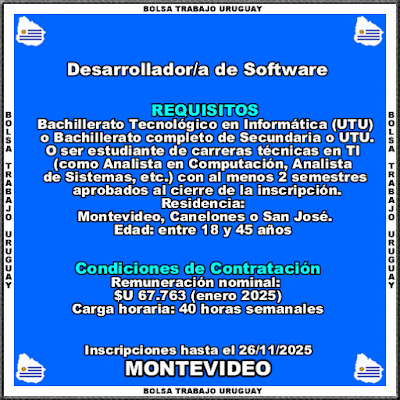 Desarrollador-a de Software Desarrollador-a de Software
