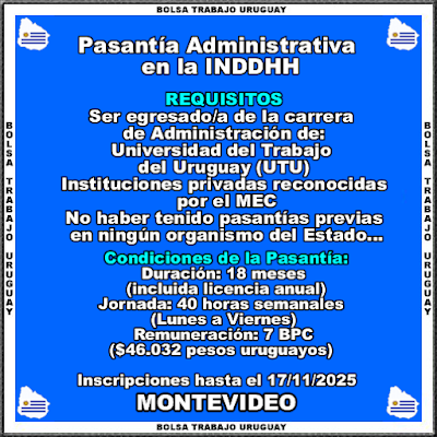 Pasantía Administrativa en la INDDHH Pasantía Administrativa en la INDDHH