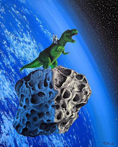 El astronauta y el tiranosaurio de Flooko