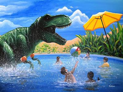 El astronauta y el tiranosaurio de Flooko