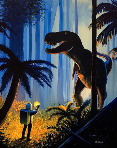 El astronauta y el tiranosaurio de Flooko