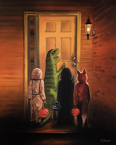 El astronauta y el tiranosaurio de Flooko