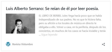 Mi relato «EL LIBRO DE BERBEL» publicado en la revista VISLUMBRE (México).