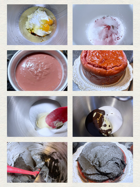 Red and black velvet cake Red and black velvet cake