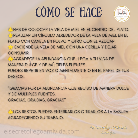 ☀️Ritual Abundancia Vela de Miel, Canela y Azúcar☀️Hoy 22 🕯️