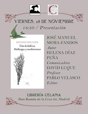 Presentación de Tras la belleza. Hallazgos y meditaciones. JM Mora-Fandos Presentación de Tras la belleza. Hallazgos y meditaciones. JM Mora-Fandos