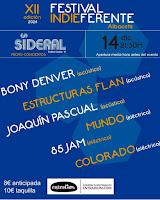 Cartel del Festival Indieferente en la Sala Sideral de Albacete en diciembre del 2025