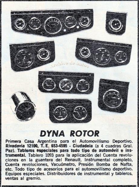 Dyna Rotor y los tableros deportivos de 1965 Dyna Rotor y los tableros deportivos de 1965