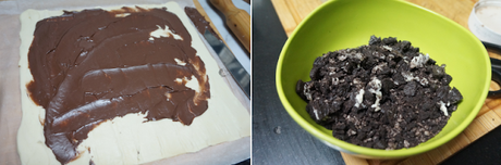 Rollitos de hojaldre con galletas oreo Rollitos de hojaldre con galletas oreo