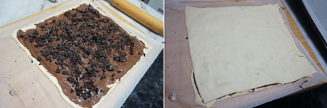 Rollitos de hojaldre con galletas oreo Rollitos de hojaldre con galletas oreo