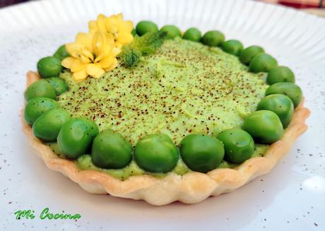 TARTALETA DE CREMA DE CHICHAROS CON HIERBABUENA