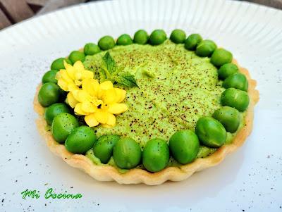 TARTALETA DE CREMA DE CHICHAROS CON HIERBABUENA
