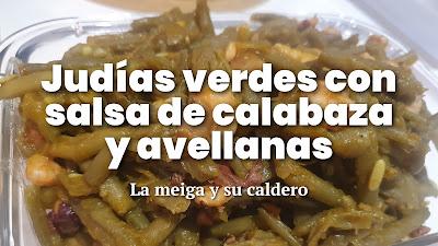 Judías verdes con salsa de calabaza y avellanas Judías verdes con salsa de calabaza y avellanas