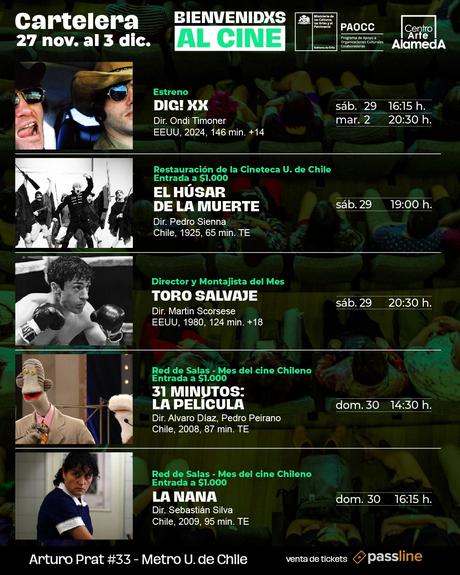 Descubre la Cartelera del Centro Arte Alameda del 27 de noviembre al 3 de diciembre Descubre la Cartelera del Centro Arte Alameda del 27 de noviembre al 3 de diciembre