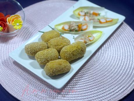 Croquetas de salsa barbacoa y queso parmesano