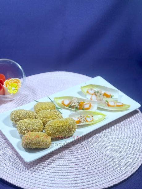 Croquetas de salsa barbacoa y queso parmesano