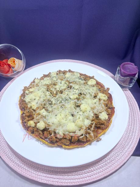 Pizza de boniato sin gluten a la barbacoa