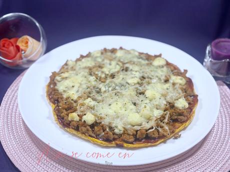 Pizza de boniato sin gluten a la barbacoa