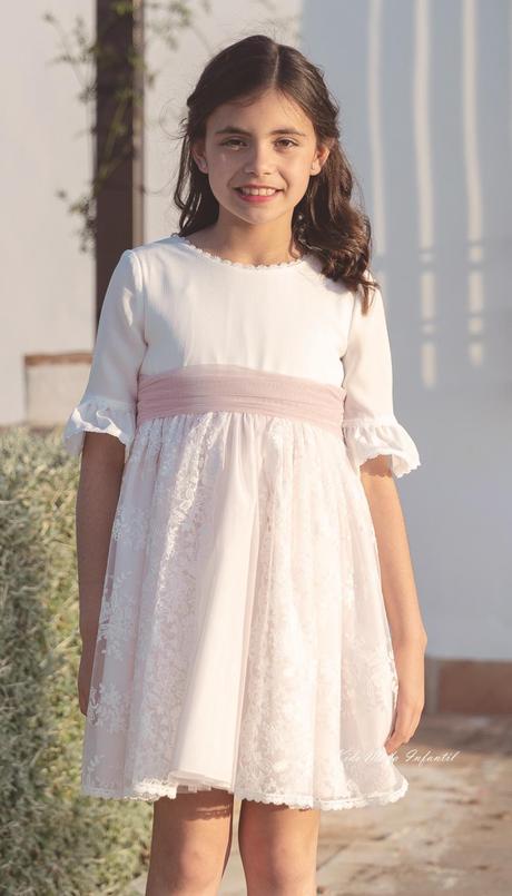 Vestido de Comunión Corto Lulú 2026 – Eva Martínez Artesanía