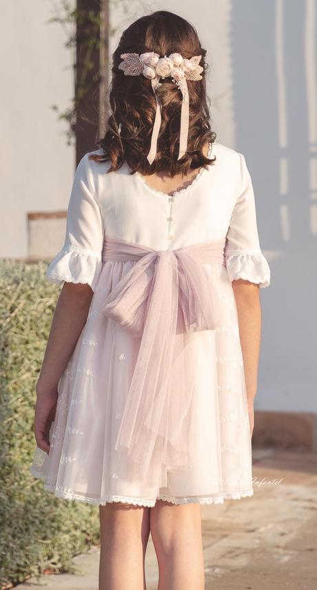 Vestido de Comunión Corto Lulú 2026 – Eva Martínez Artesanía