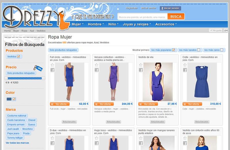 Drezzy, buscador de moda online