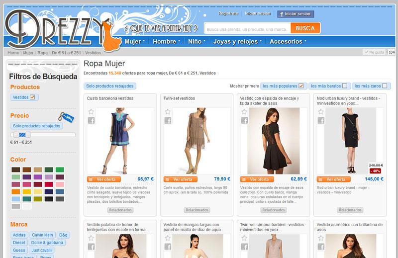 Drezzy, buscador de moda online