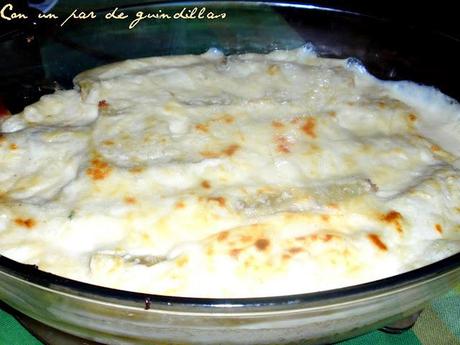 Canelones de pollo y foie