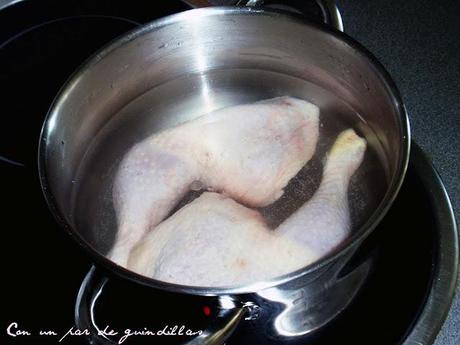 Canelones de pollo y foie