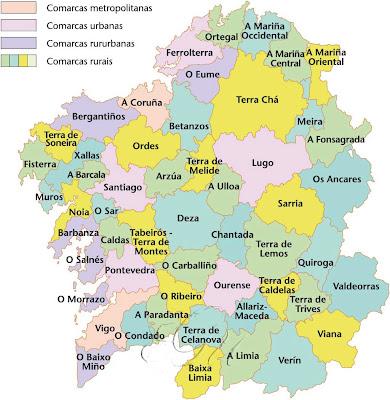 Comarcalización de Galicia