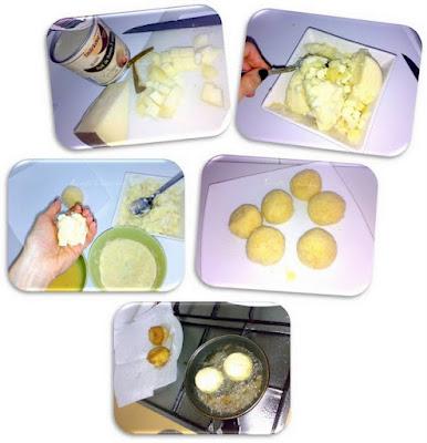 Bolas de patata de boletus y queso