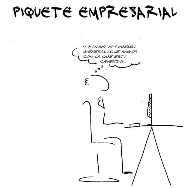 Piquete empresarial, el cómic. Segundo capítulo: esas reuniones el día de huelga