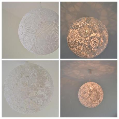 Otra lámpara de ganchillo: De día y de noche