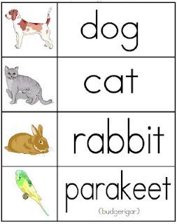 Recursos para el Ingles en Preescolar: Las Mascotas! Pets!