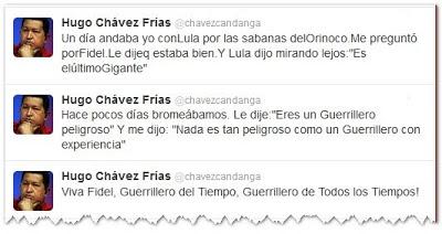 El presidente Chávez, calificó a Fidel Castro de   Guerrillero de Todos los Tiempos